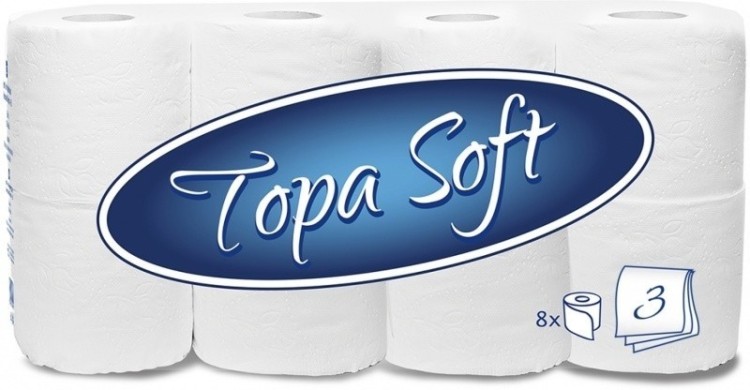 TP 3Vr Topa Soft bílý celulóza - Papírová hygiena Toaletní papír 3 až 4 vrstvý